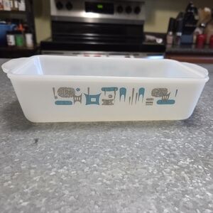 Anchor Hocking Fire King My Blue Heaven Milk Glass Loaf Pan